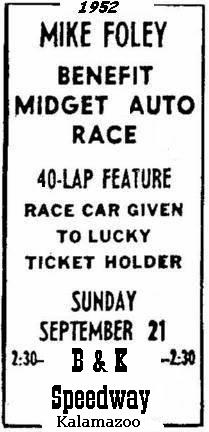 Kalamazoo Speedway - B K Speedway 1952 From Jerry